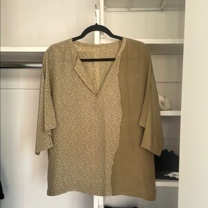 Chic Beige and Tan Women's Blouse